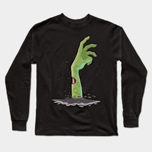 zombie hand, halloween, horror cartoon Long Sleeve T-Shirt